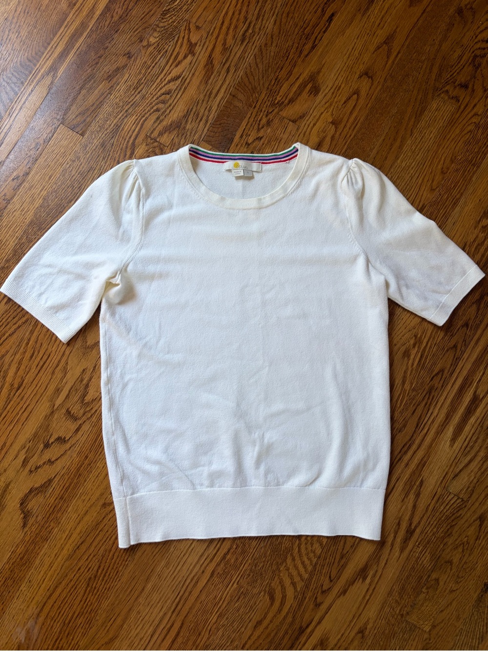 Boden Puff Sleeve White Top